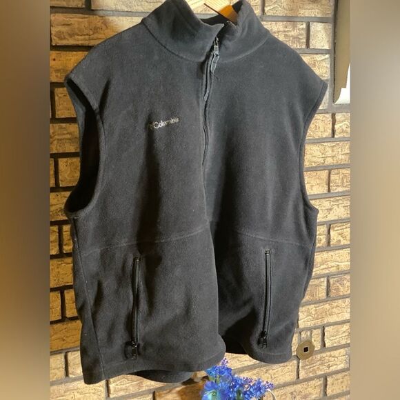 Men’s‎ 2xl black fleece Columbia vest zip up - Picture 1 of 7